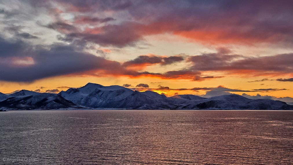 Kreuzfahrt Norwegen Sonnenuntergang